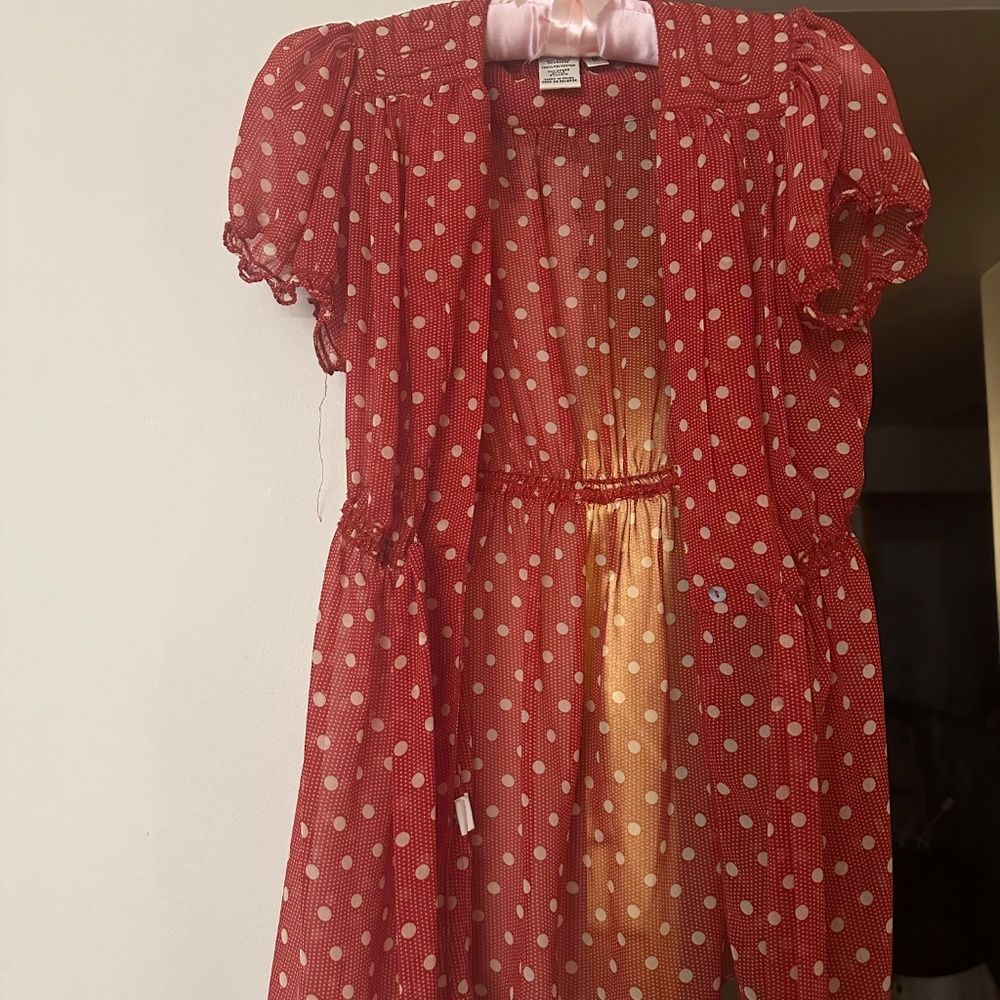 Max Studio Red Polka Dot Shirt